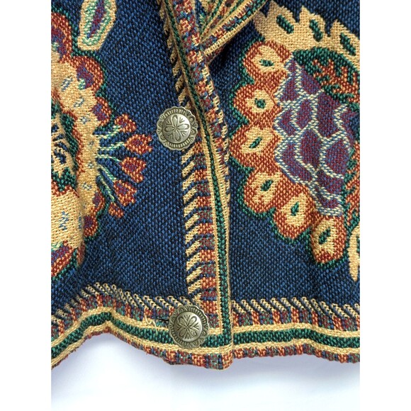 Painted Pony Floral Tapestry Bomber Jacket Womens One Size USA Made - Picture 2 of 8